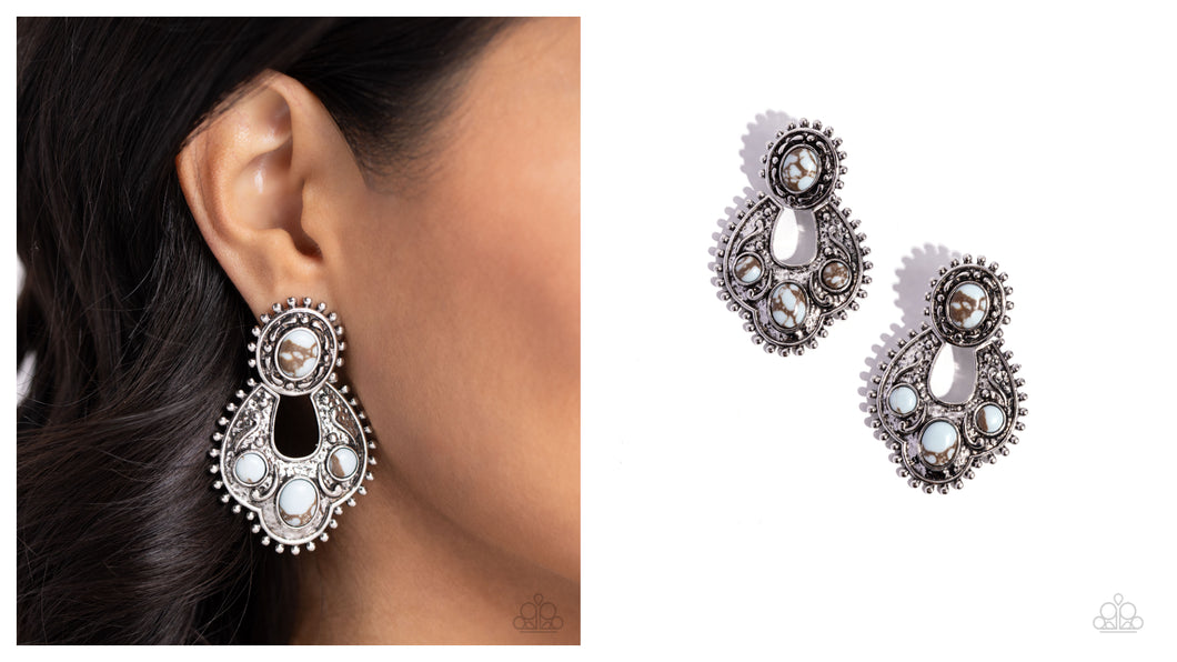 Paparazzi ♥ Handcrafted Horseshoe - Blue ♥ Post E1602