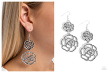 Load image into Gallery viewer, Paparazzi ♥ Reminiscent Rosette - Silver ♥ E1620