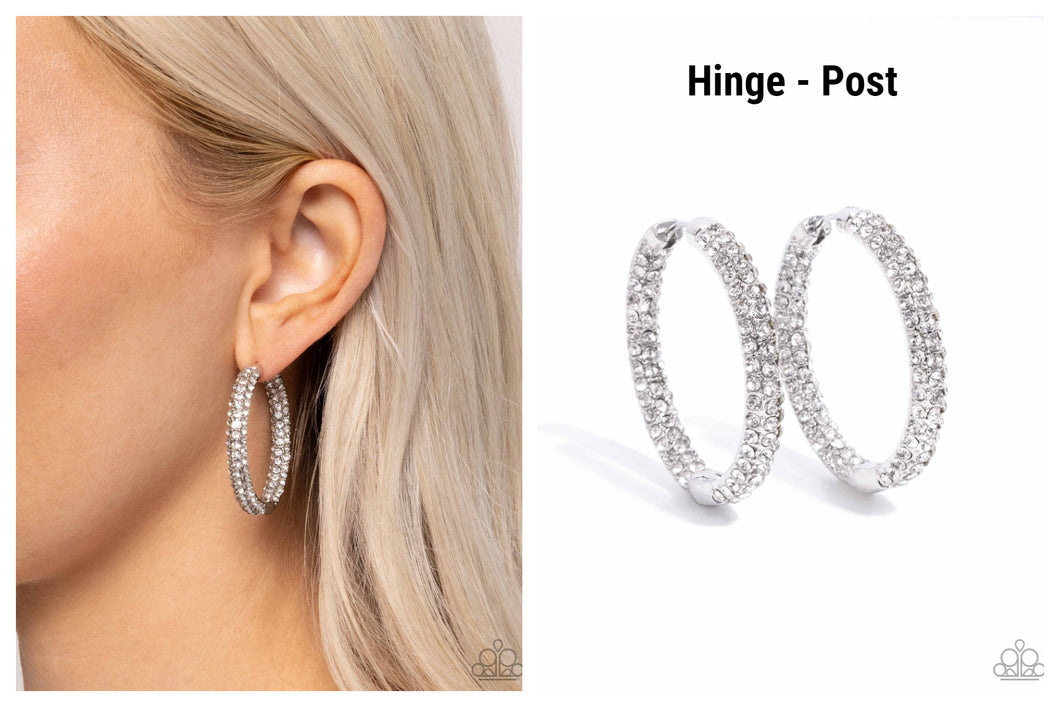 Paparazzi ♥ Calming Class - White ♥ Hinge Post E1621