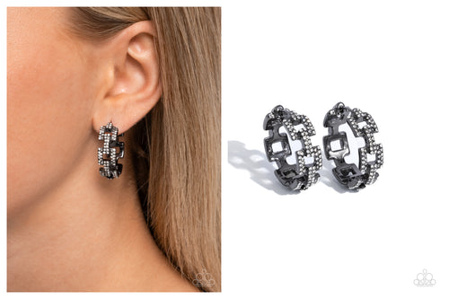 Paparazzi ♥ Geometric Glimpse - Black ♥ E1637