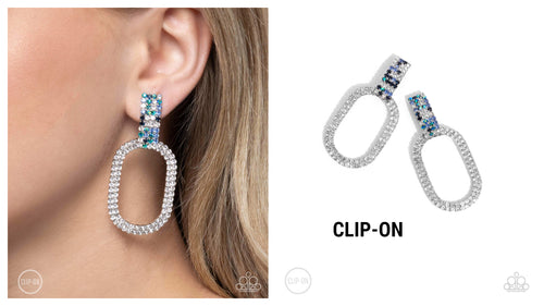 Paparazzi ♥ Guarded Glitz - Blue ♥ Clip-On E1673