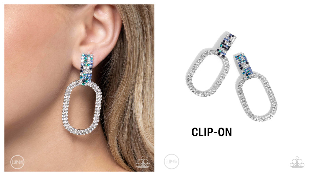Paparazzi ♥ Guarded Glitz - Blue ♥ Clip-On E1673