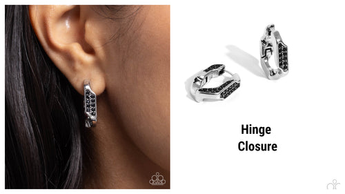 Paparazzi ♥ Warped Welcome - Black ♥ Hinge Post E1692