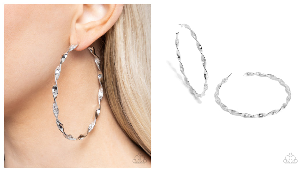 Paparazzi ♥ Steady Spirals - Silver ♥ Post E1697