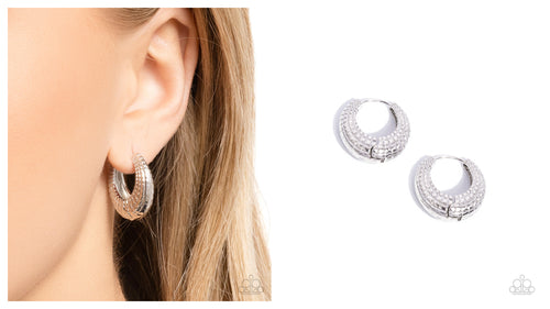 Paparazzi ♥ Pattern Permanence - Silver ♥ Hinge Post E1922