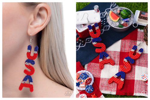Paparazzi ♥ Pampered Patriot - Earrings ♥ E1953