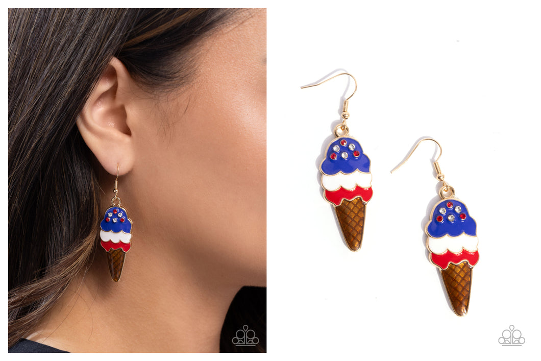 Paparazzi ♥ Imaginative Ice Cream - Earrings ♥ E1955