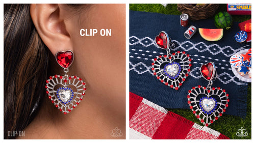 Paparazzi ♥ Patriotic Pattern - Multi ♥ Clip-On E1967