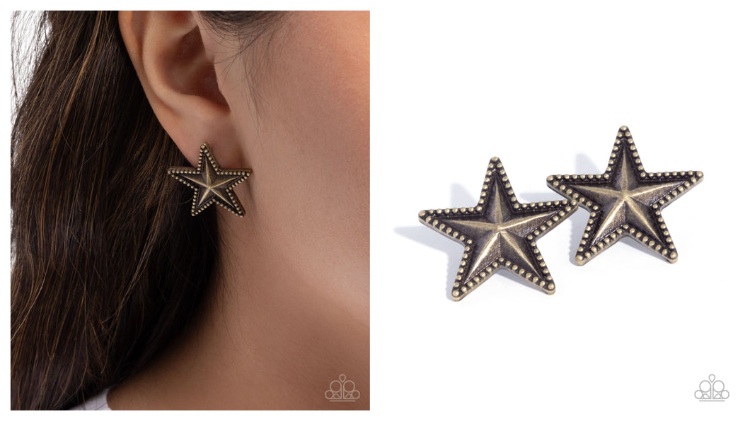 Paparazzi ♥ Staunch Studs - Brass ♥ Post E2001