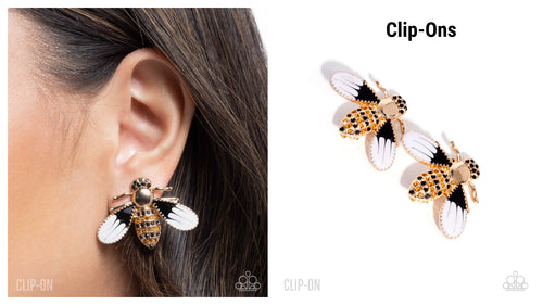 Paparazzi ♥ Blissful Bee - Gold ♥ Clip-On E2014