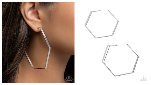 Paparazzi ♥ Handcrafted Hexagons - Silver ♥ Post E2017