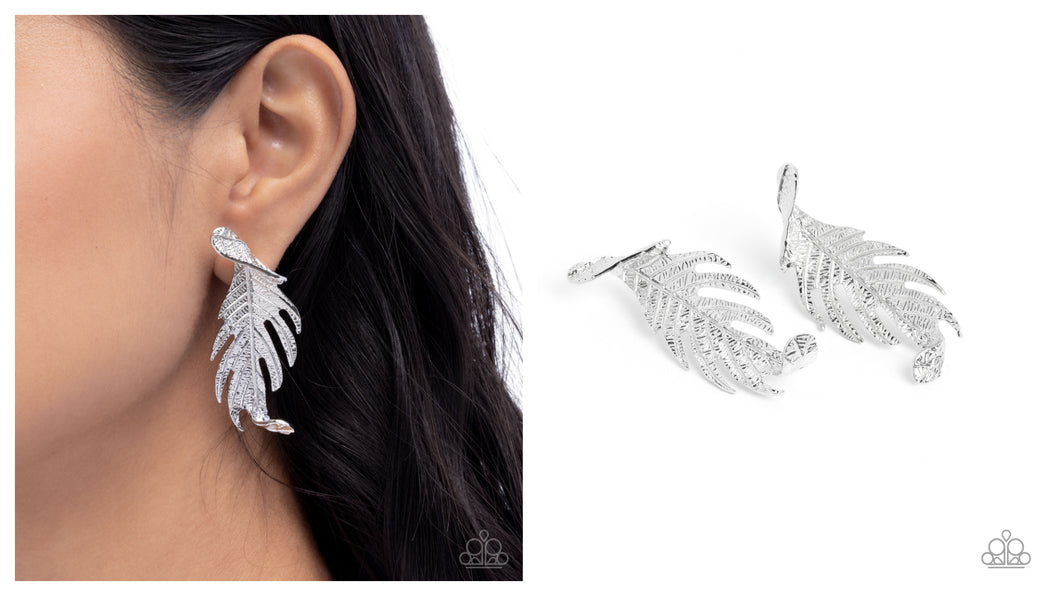 Paparazzi ♥ Leafy Lure - Silver ♥ Post E2027