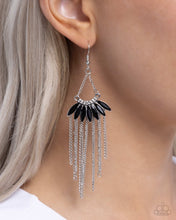 Load image into Gallery viewer, Paparazzi ♥ Fringe Feature - Black ♥ E1752