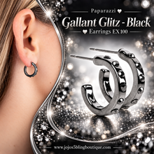 Load image into Gallery viewer, Paparazzi ♥ Gallant Glitz - Black ♥ Earrings EX100