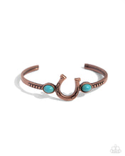 Load image into Gallery viewer, Paparazzi ♥ Horseshoe Hoedown Necklace &amp; Horseshoe Habit Bracelet - Copper Set ♥ S162