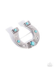 Load image into Gallery viewer, Paparazzi ♥ Horseshoe Horizon - Blue ♥ Brooch BR7