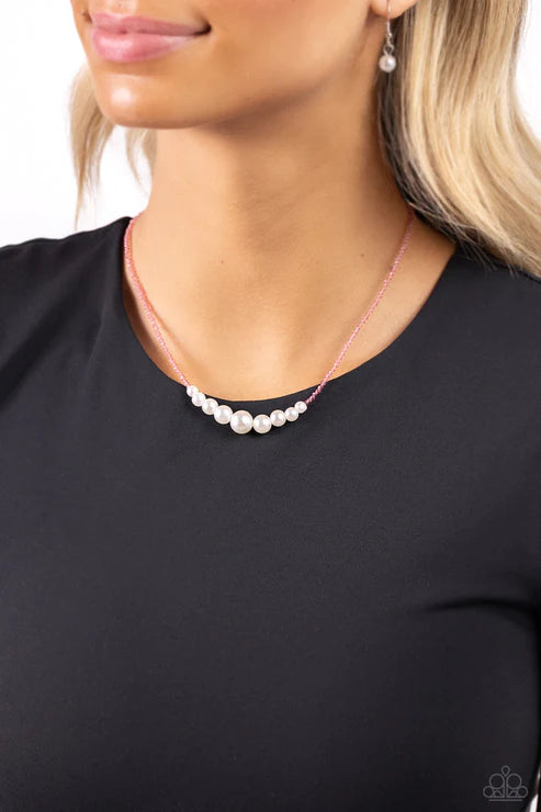 Paparazzi ♥ White Collar Whimsy - Pink ♥ N1961