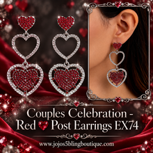Load image into Gallery viewer, Paparazzi ♥ Couples Celebration - Red ♥ Post Earrings EX74