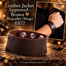 Load image into Gallery viewer, Paparazzi ♥ Leather Jacket Approved - Brown ♥ Bracelet (Wrap) EX72
