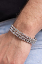 Load image into Gallery viewer, Paparazzi ♥ Pit Crew - Silver ♥ Mens Bracelet B923