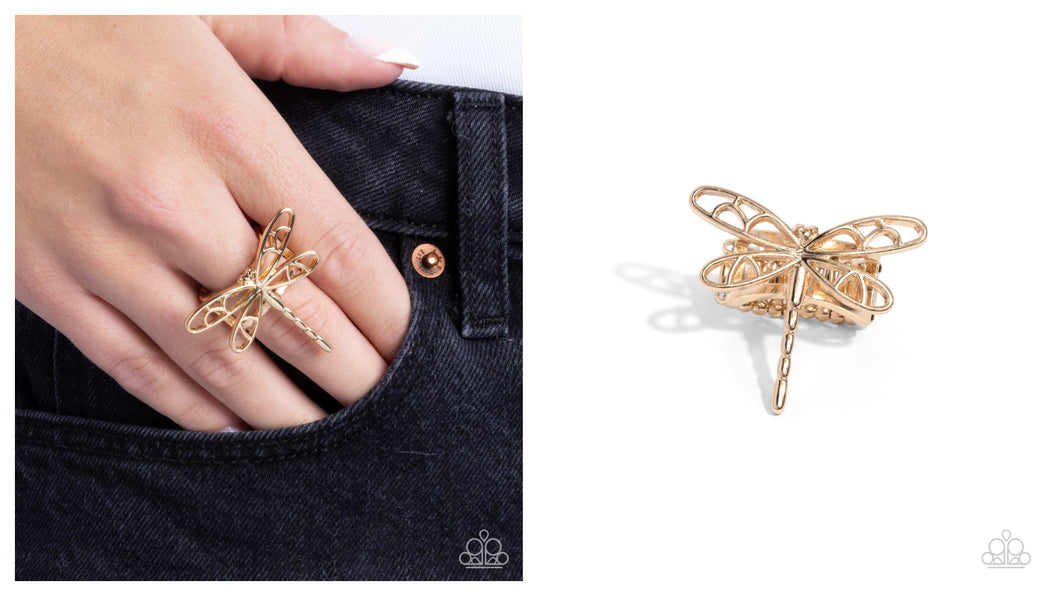 Paparazzi ♥ Dragonfly Depth - Gold ♥ R446