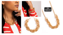 Load image into Gallery viewer, Paparazzi ♥ Urban Acoustics Necklace &amp; Audible Shimmer Bracelet - Gold Set ♥ S120