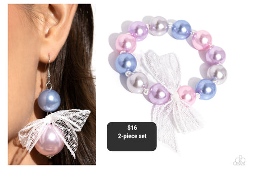 Paparazzi ♥ Girly Glam Bracelet & Elegance Ease Earrings - Multi Set ♥ S123