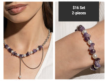Load image into Gallery viewer, Paparazzi ♥ Nostalgically Noble Necklace &amp; Robust Refinement Bracelet - Purple ♥ S128