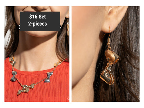 Paparazzi ♥ Dapper Definition Necklace & Dapper Dalliance Earrings - Multi ♥ S130