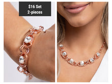 Load image into Gallery viewer, Paparazzi ♥ Serrated Sensation Necklace &amp; Serrated Secret Bracelet - Copper ♥ 2-Piece Set S140