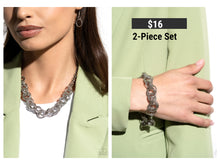 Load image into Gallery viewer, Paparazzi ♥ Urban Acoustics Necklace &amp; Audible Shimmers Bracelet - Silver Set ♥ S160