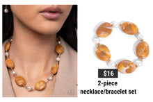 Load image into Gallery viewer, Paparazzi ♥ Selective Socialite Necklace &amp; Selective Slay Bracelet - Brown 2-piece Set ♥ S163