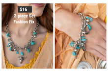 Load image into Gallery viewer, Paparazzi ♥ Wild West Whimsy Necklace &amp; Wild West Wardrobe Bracelet - Blue Set ♥ S166