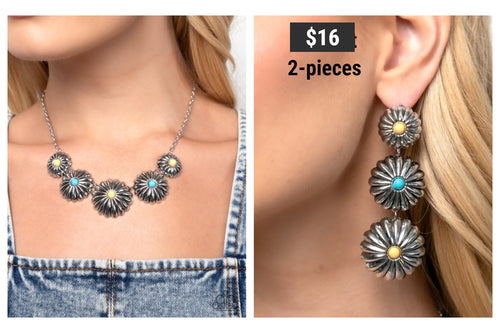 Paparazzi ♥  Palm Tree Promenade Necklace & Palm Tree Promise Earrings - Yellow ♥ S167