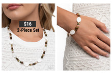 Load image into Gallery viewer, Paparazzi ♥ Coastal Cheerleader Necklace &amp; Cheerleading Cay Bracelet - Green ♥ 2-Piece Set S175