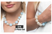 Load image into Gallery viewer, Paparazzi ♥ Lacy Lady Necklace &amp;  Lacy Leisure Bracelet - Blue ♥ 2-Piece Set S176