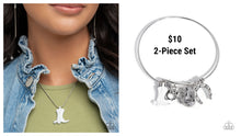 Load image into Gallery viewer, Paparazzi ♥ Boot Scootin&#39; Bravado Necklace &amp; Western Waltz Bracelet - White ♥ 2-Piece Set S177