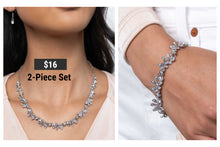 Load image into Gallery viewer, Paparazzi ♥ Leafy Lady Necklace &amp; Leafy Lass Bracelet -  White Set ♥ S179