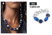 Load image into Gallery viewer, Paparazzi ♥ Pearly Patron Necklace &amp; Pearly Passenger Bracelet - Blue Set  ♥ S192