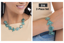 Load image into Gallery viewer, Paparazzi ♥ Coastal Shelf Necklace &amp; Coastal Cay Bracelet - Blue Set ♥ S208