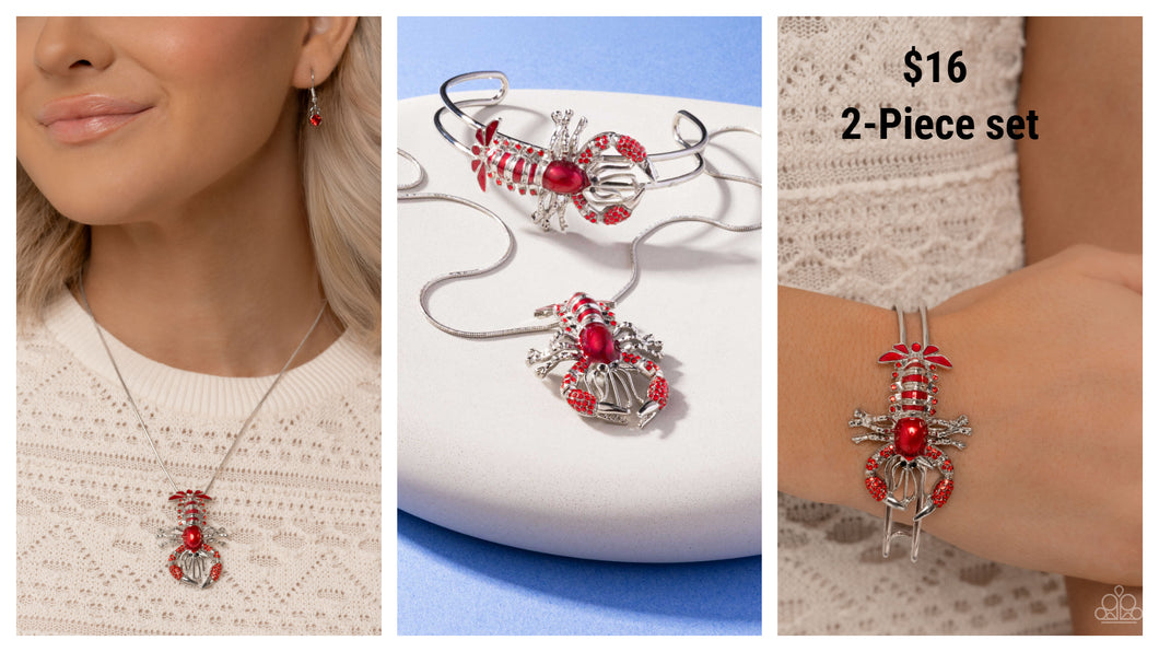 Paparazzi ♥ Legendary Lobster - Red ♥ Set S221
