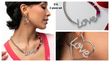 Load image into Gallery viewer, Paparazzi ♥ Lovely Heart Necklace &amp; Earring Set - White/Multi ♥ S224