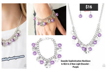 Load image into Gallery viewer, Seaside Sophistication Necklace &amp; SEA In A New Light Bracelet - Purple S45
