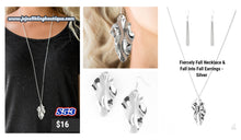 Load image into Gallery viewer, Fiercely Fall Necklace &amp; Fall Into Fall Earrings - Silver S53