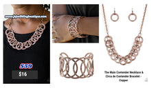 Load image into Gallery viewer, The Main Contender Necklace &amp; Circa de Contender Bracelet - Copper S59