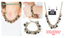 Load image into Gallery viewer, The GRIT Crowd Necklace &amp; Grit And Glamour Bracelet - Black Set - S66