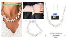 Load image into Gallery viewer, Love Story Necklace &amp; I Do Bracelet - White Set - S69