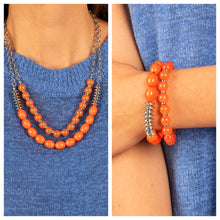 Load image into Gallery viewer, Paparazzi ♥ Venetian Voyage Necklace &amp; La Vida Vacation Bracelet ♥ Orange Set - S81