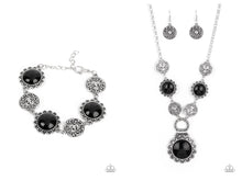 Load image into Gallery viewer, Paparazzi ♥ Positively Poppy Bracelet &amp; Poppy Persuasion Necklace ♥ Black Set S89