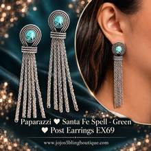 Load image into Gallery viewer, Paparazzi ♥ Santa Fe Spell - Green ♥ Post Earrings EX69
